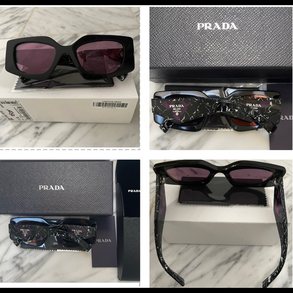 PRADA COLORFUL COLLECTION WITH THE ICONIC TRIANGLE LOGO VIOLET MIRROR LENS - Picture 13 of 16